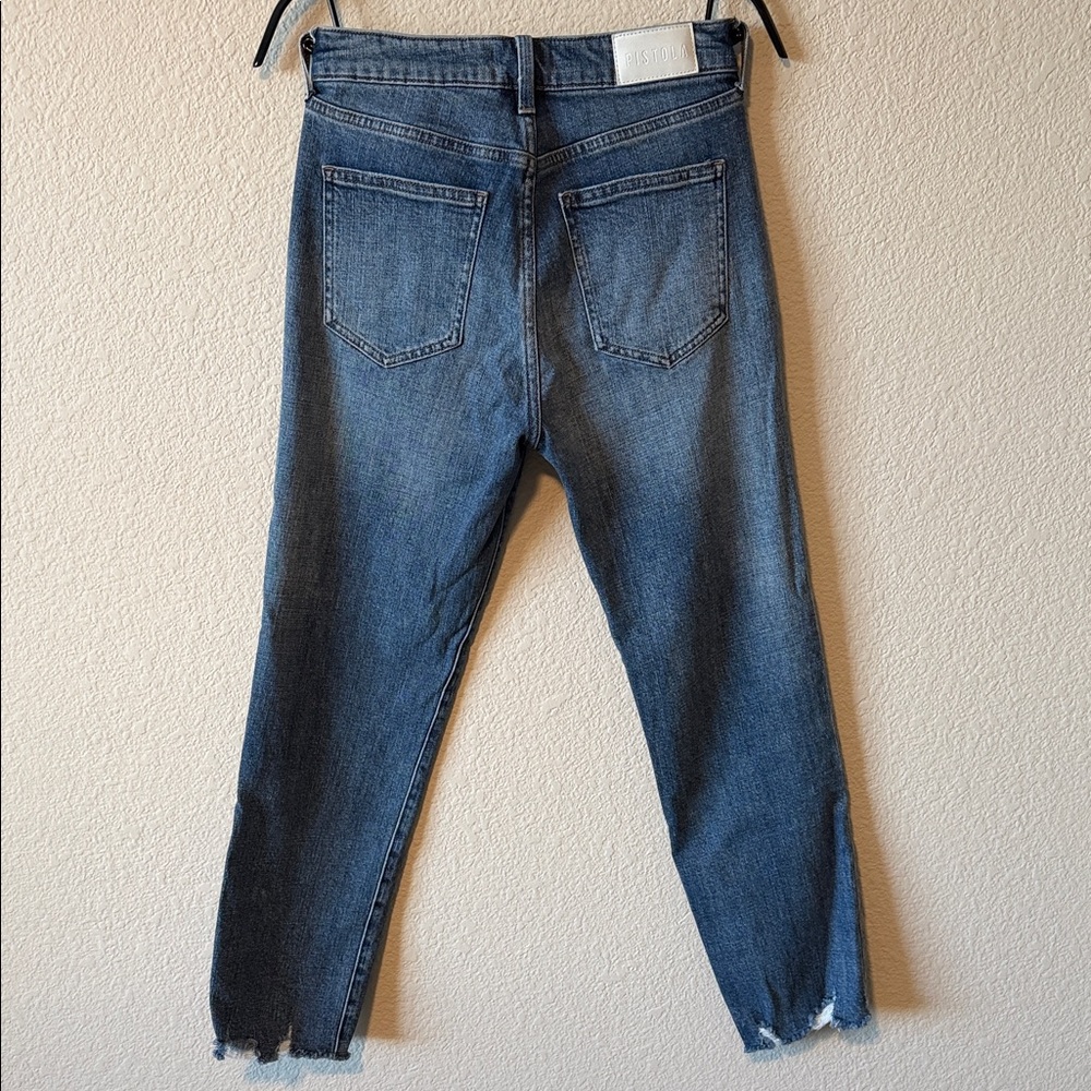 PISTOLA Monroe Mid Rise Cropped Cigarette in Mystique Blue - Picture 3 of 7
